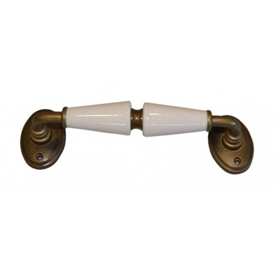 manillon de laton con porcelana cónica y placa ovalada